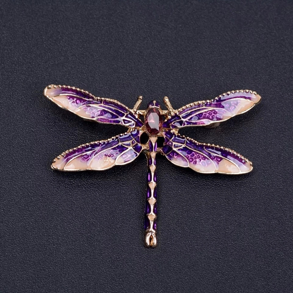 Purple dragonfly brooch – Pinets LLC