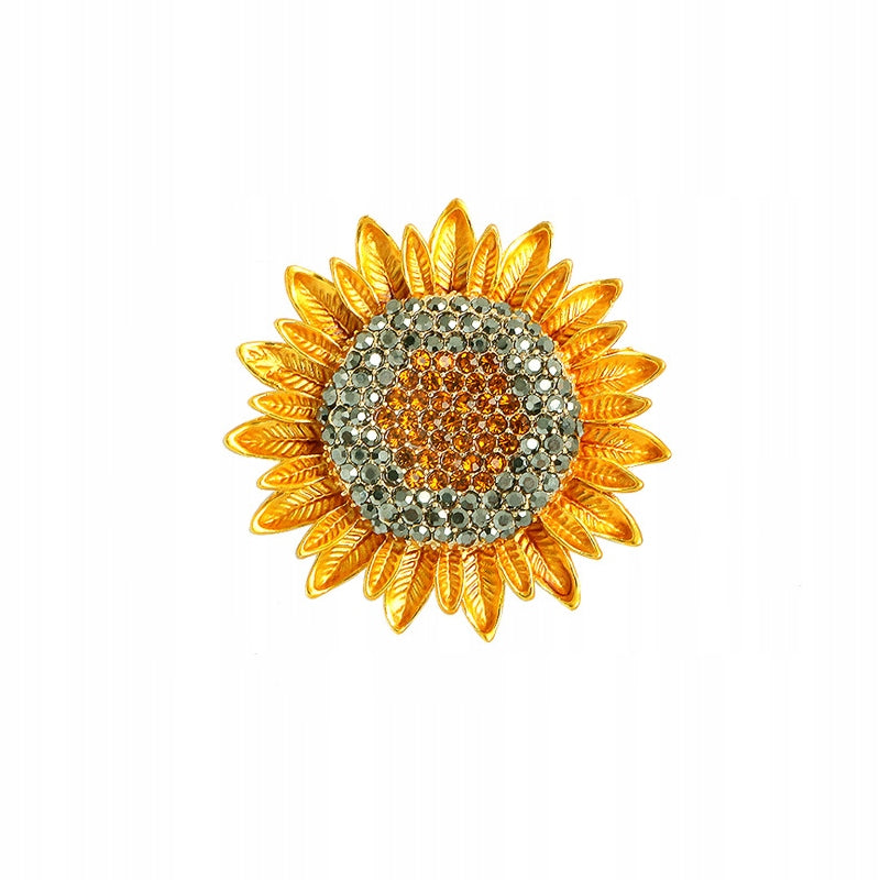 Sunflower - cute brooch with a pendant