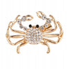 Golden Crab Brooch with Zircons