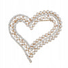Heart with beads and cubic zirconia - brooch for lovers