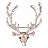 Golden Deer Brooch with Zircons