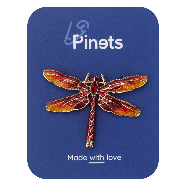 Brooch Red Dragonfly