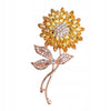 Flower brooch with zircons plated with 14 carats gold