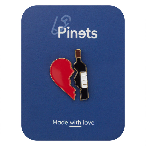 HEART and WINE Set of Two Enamel Pins