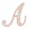 Golden letter A brooch with pearls