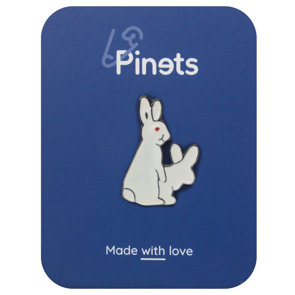 Naughty Rabbits From The Back Enamel Pin – Pinets LLC