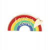 Rainbow enamel pin Love is Love with heart