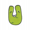 Letter U with teeth - green enamel pin