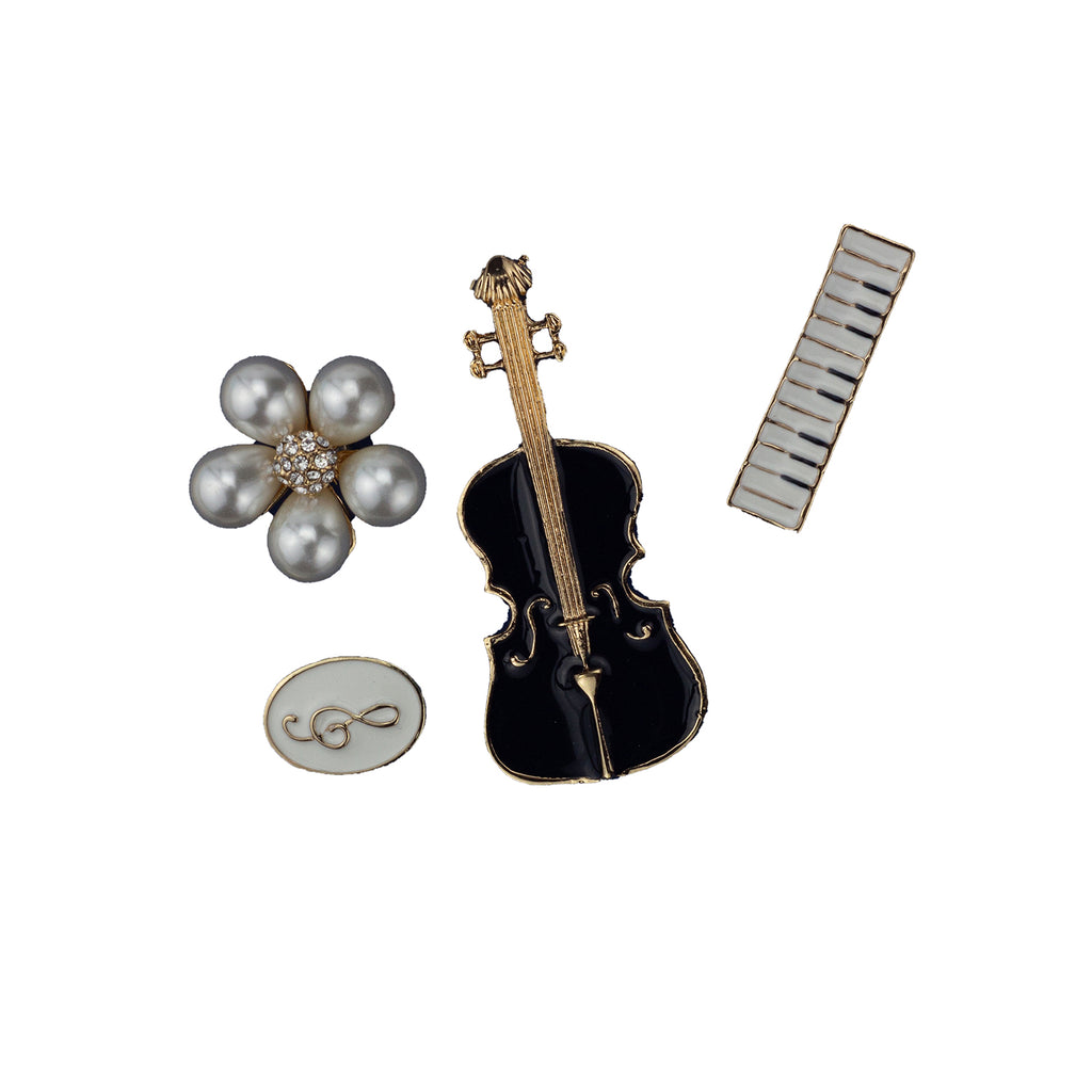 Set of 4 Musical Brooches