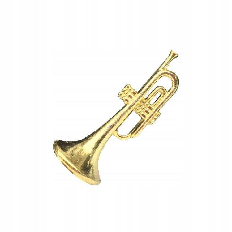 Gold trumpet enamel pin