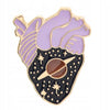 Heart in space enamel pin