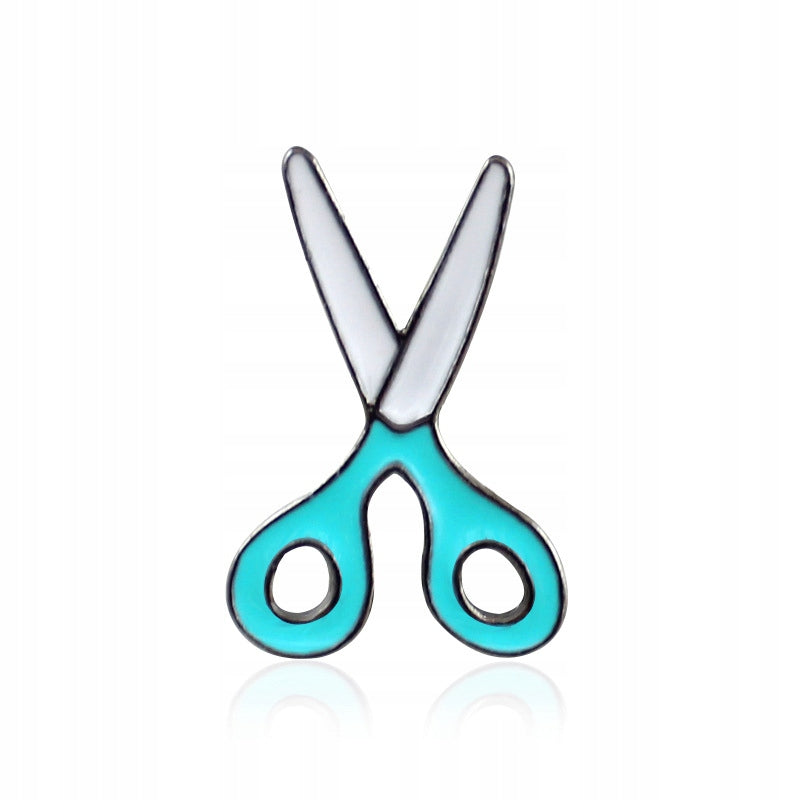 DIY blue scissors enamel pin