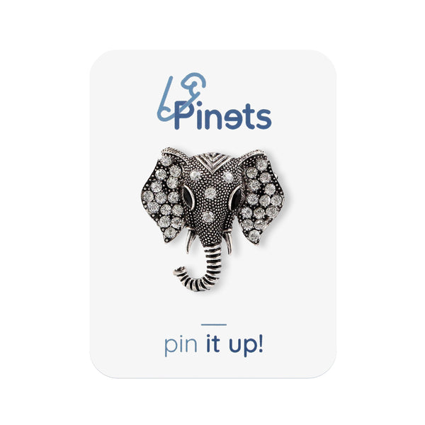 Elephant Brooch with Zircons