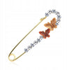 Safety Pin Brooch with Butterflies