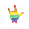 Rainbow hand with a heart Love enamel pin