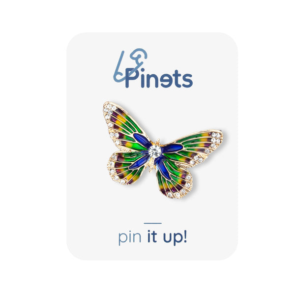 Colorful Butterfly Brooch with zirconia