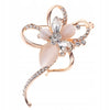 Golden Flower Stylish Brooch with Zircons