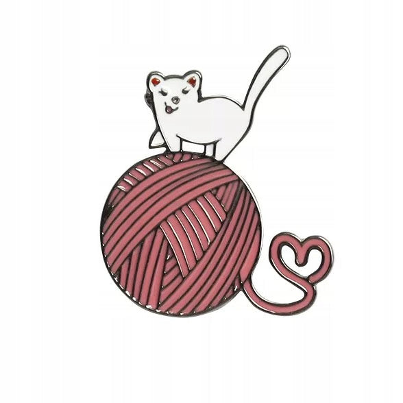 Kitten with yarn DIY enamel pin