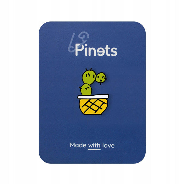 Cactus in a pot enamel pin