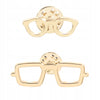 Glasses Set of 2 Golden Enamel Pins