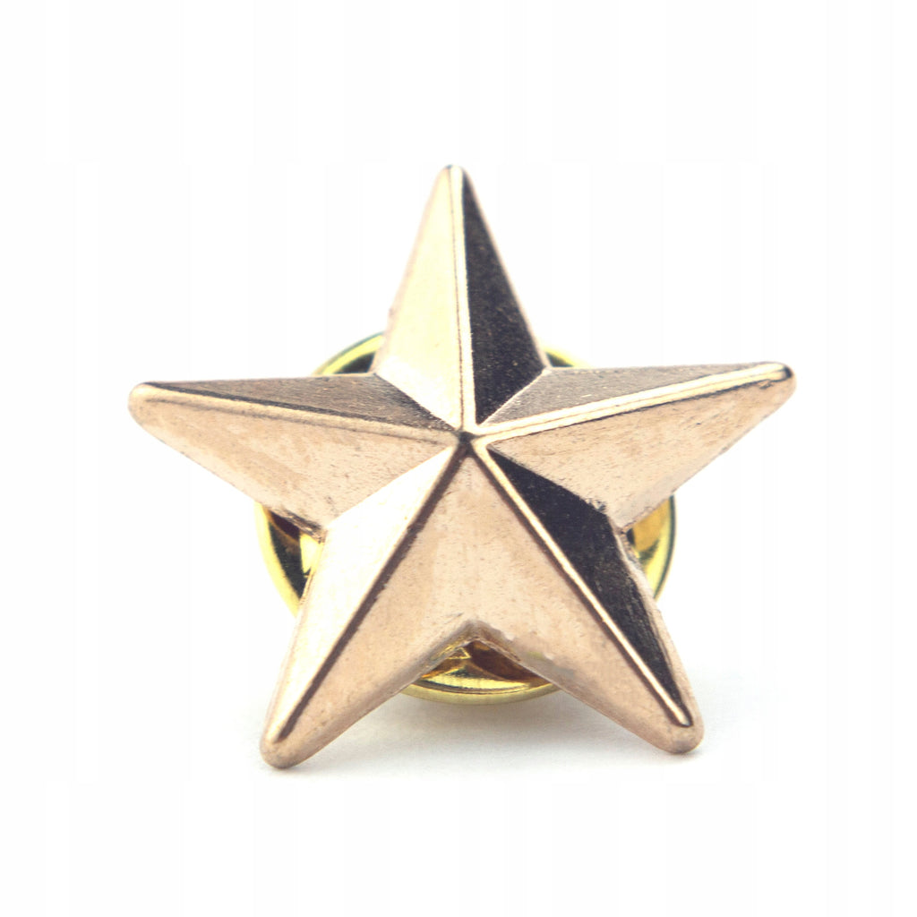 Golden star pin badge