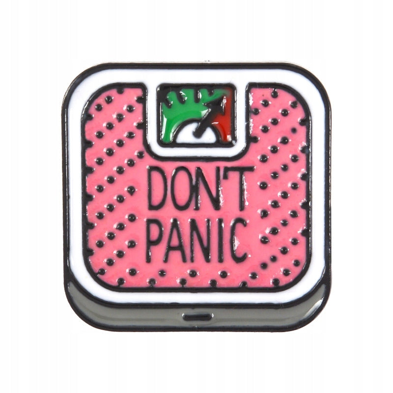 Funny Pink Bathroom Scale Don't Panic Enamel Pin