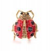 Ladybug Brooch decorated with Zircons and Crystals