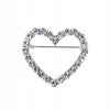 Silver heart with cubic zirconia - brooch for Valentine's Day