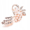 Golden Flower Brooch with Zircons