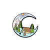Moon with mountain view enamel pin