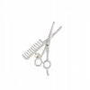 Silver Brooch with Scissors and Barber Comb