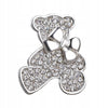 Teddy Bear Silver Brooch with zircons