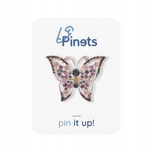 Butterfly brooch / pendant with zircons