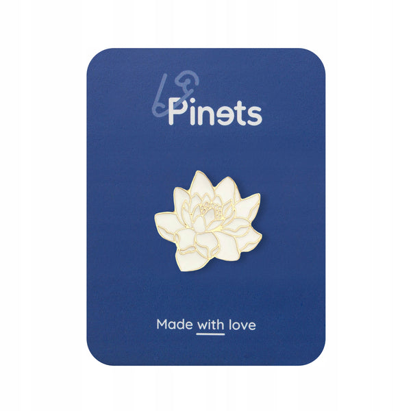 White lotus flower - enamel pin