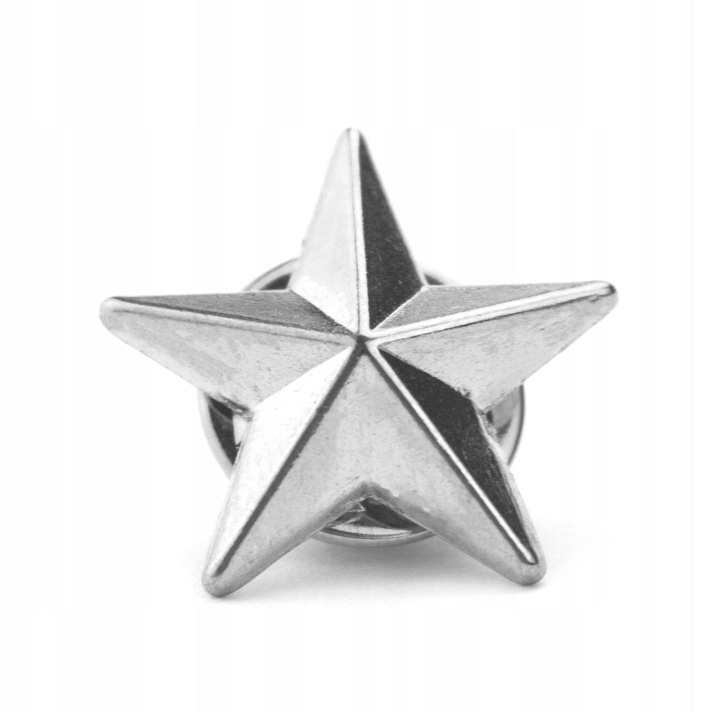 Silver star enamel pin