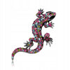 Gecko lizard with zircons brooch