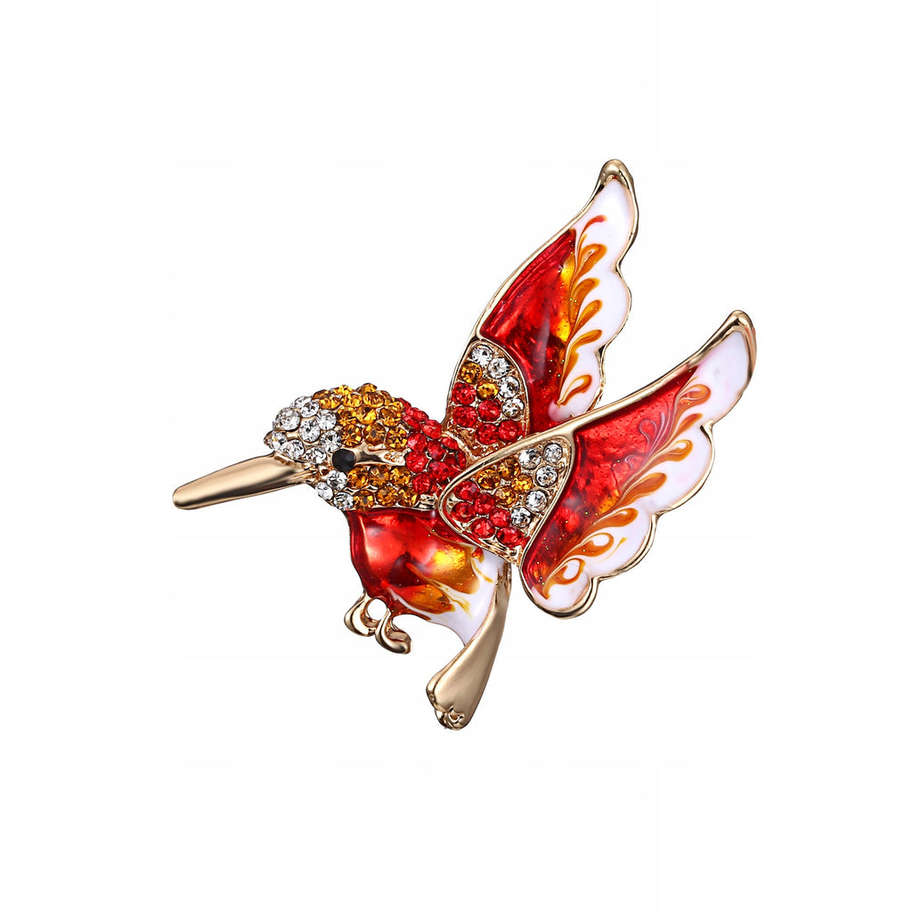 Red hummingbird - a beautiful brooch with a bird