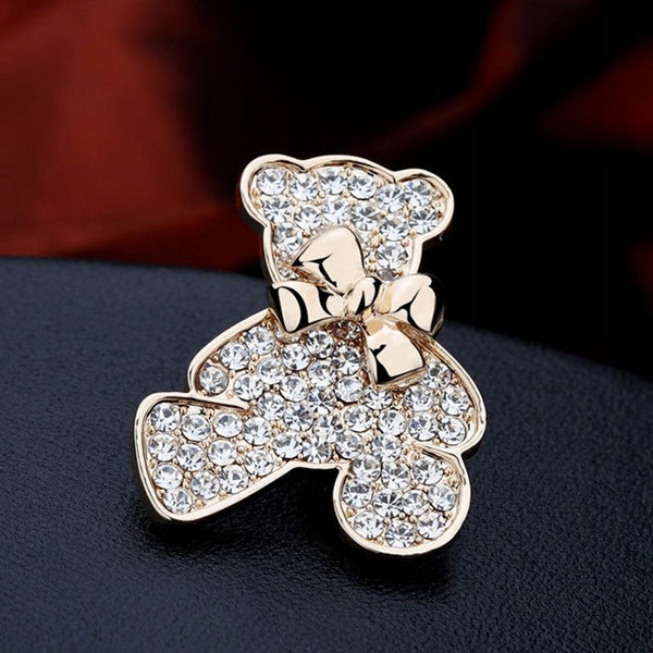 Teddy bear with a bow enamel pin