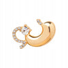 Golden stomach with zircons enamel pin