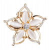 Flower Brooch with Zircons