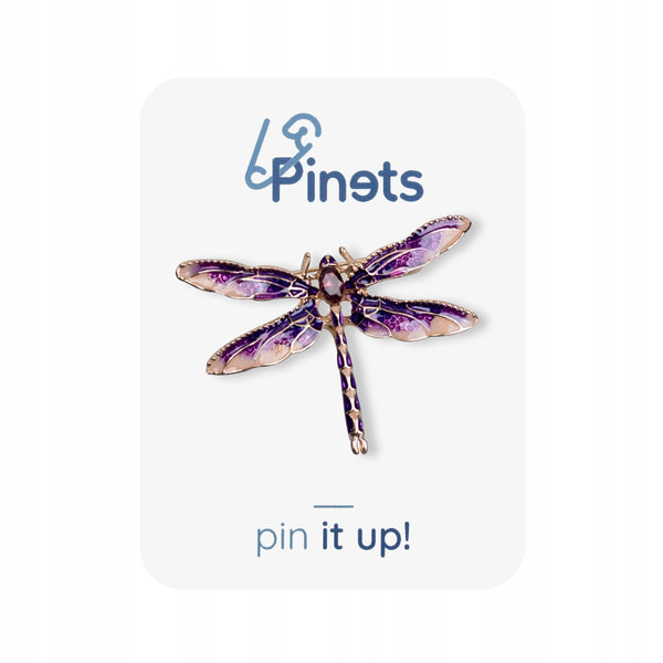 Purple dragonfly brooch