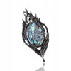 Peacock feather brooch nacre