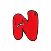 Letter N with a concerned face - red enamel pin