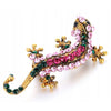 Gecko Lizard Brooch with Zircons