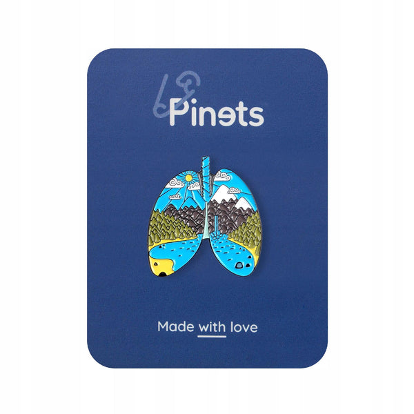 Lungs with mountain view enamel pin