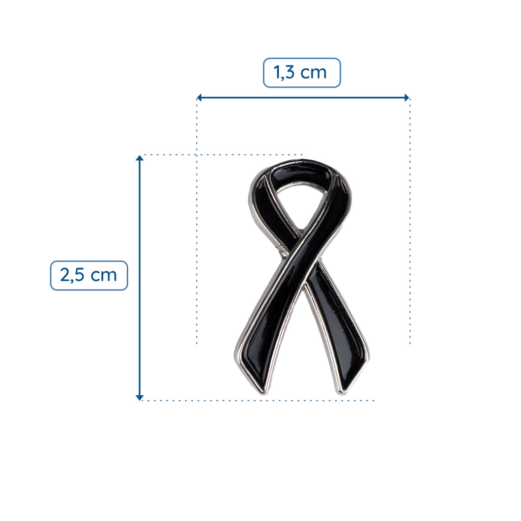 Mourning Black-Silver Ribbon enamel pin – Pinets LLC