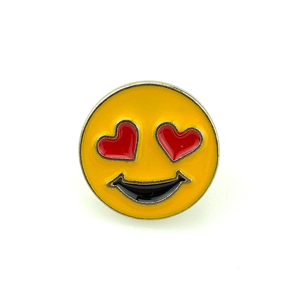 In Love EMOJI Hearts in the Eyes Enamel Pin