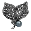 Leaves brooch with pearl