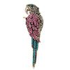 Macaw parrot brooch with zircons