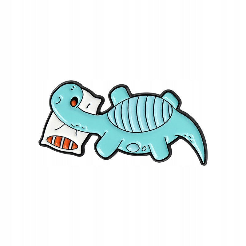 Dinosaur sleeping enamel pin